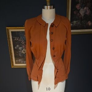 Majestic Women's Terracotta Button-Up Blazer